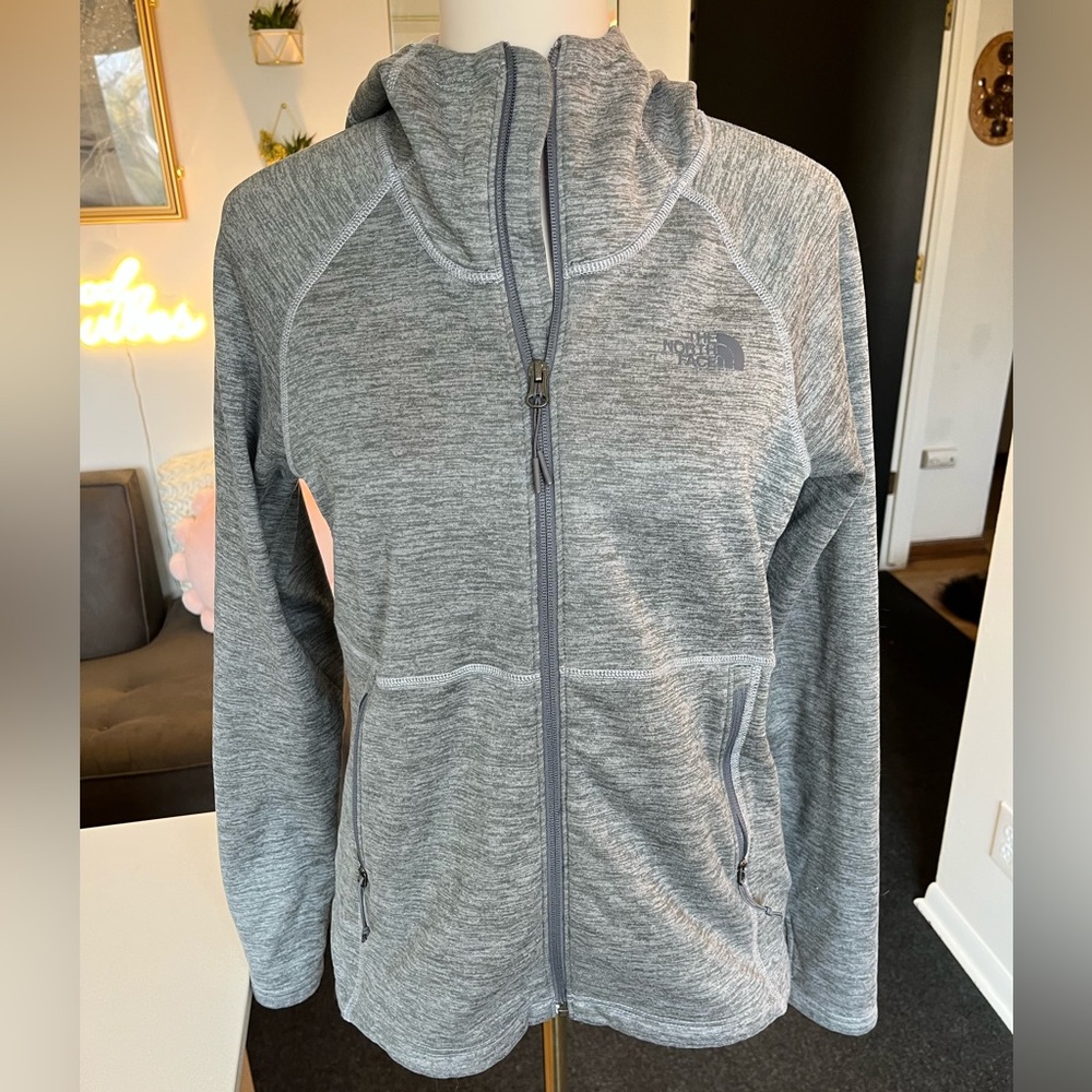 The North Face Women's Heather Gray Zippered Sweatshirt Jacket